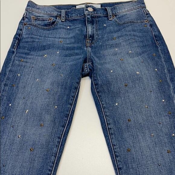 GAP Womens 25 BEST GIRLFRIEND Studded Blue Jeans - Picture 1 of 5